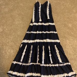 Navy and white tie dyed long sundress